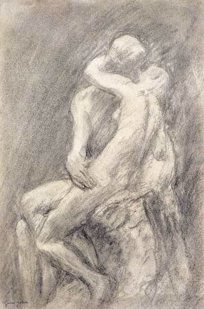 Estudio del beso de Rodin en su estudio de Gwen John